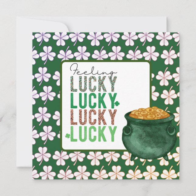 St. Patrick's Day Greeting Card LUCKY  (Front)