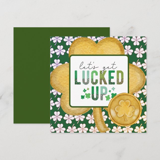 St. Patrick's Day Greeting Card LUCKY UP (Front/Back)