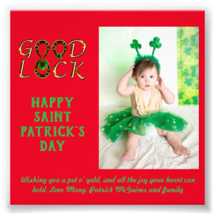 St Patrick's Day Greeting PHOTO Cards BUDGET Print