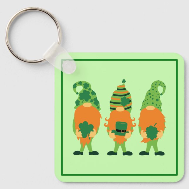 St. Patrick's Day Grnomes Keychain (Front)