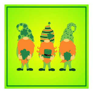 St. Patrick's Day Grnomes Photo Print