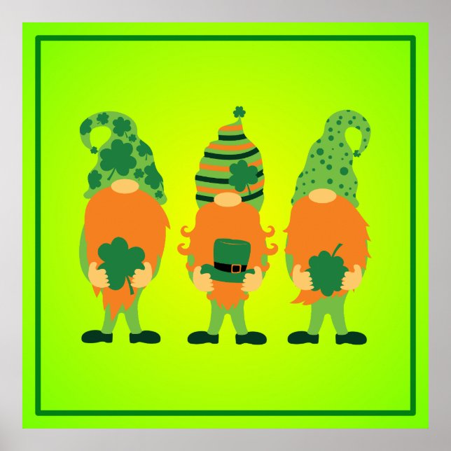 St. Patrick's Day Grnomes Poster (Front)