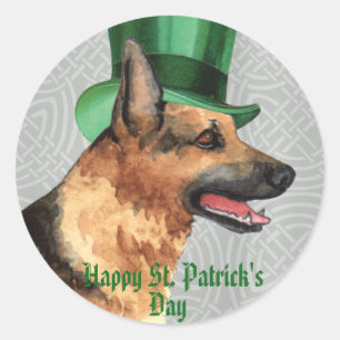 St. Patrick's Day GSD Classic Round Sticker