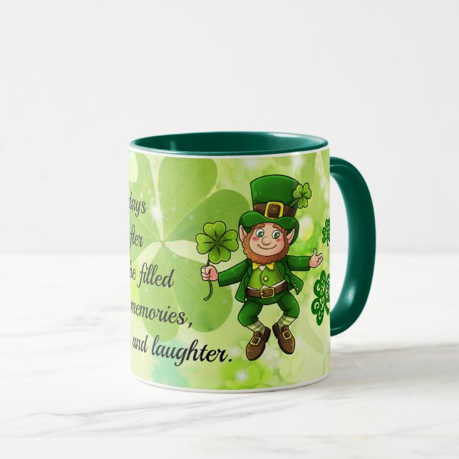 St. Patrick's Day Happiness & Laughter Coffee Mug (Front Right)