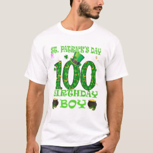 St Patrick's Day Happy Birthday 100 Years Old Boy T-Shirt