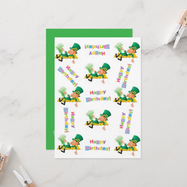 St. Patrick's Day Happy Birthday Invitation  (Front/Back In Situ)