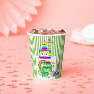 St. Patrick's Day Happy Birthday Paper Cup