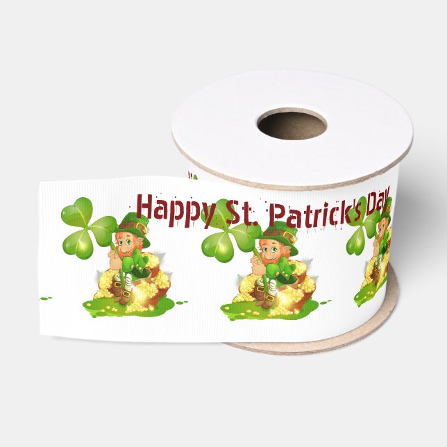 St. Patrick's  Day Happy Birthday Ribbon Grosgrain Ribbon (Spool)