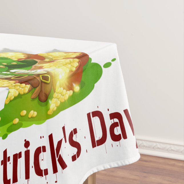 St. Patrick's Day Happy Birthday Tablecloth  (In Situ)