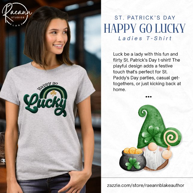 St. Patrick's Day Happy Go Lucky Women's T-Shirt (Creator Uploaded)