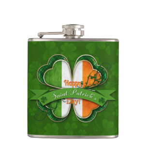 St. Patrick's Day - Happy St. Patrick's Day Hip Flask