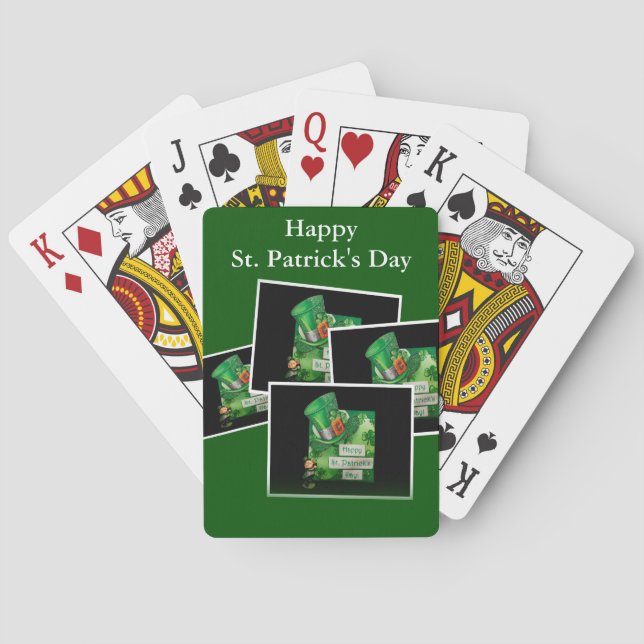 St. Patrick's Day Hat and Leprechaun Playing Cards (Back)