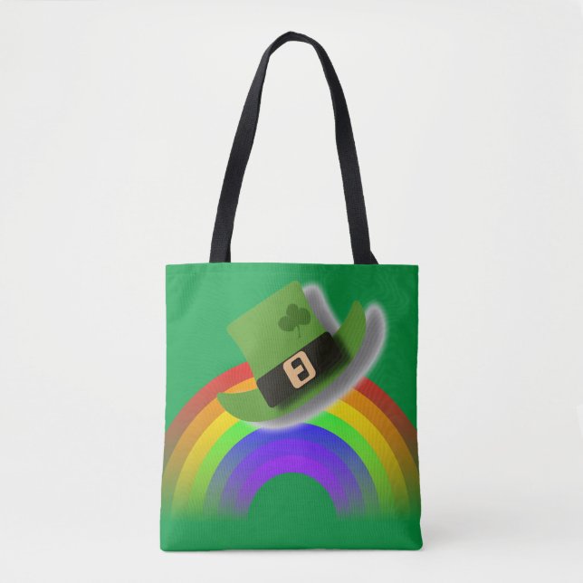 St Patricks Day Hat and Rainbow Tote Bag (Front)