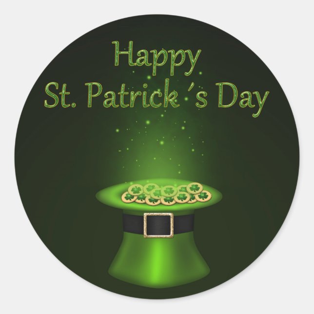St. Patrick's Day Hat Coins - Sticker (Front)