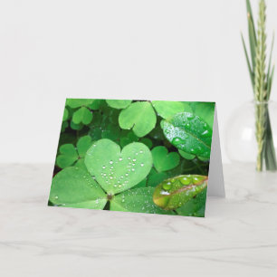 St Patrick's Day Heart Leaves Photo Card