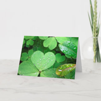 St Patrick's Day Heart Leaves Photo Card