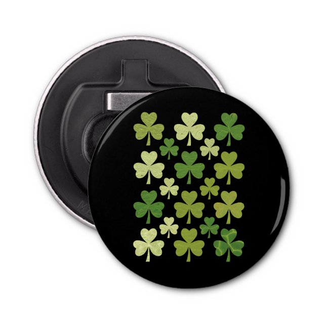 St Patrick's Day Heart Lucky Clover Shamrock  Bottle Opener (Front)