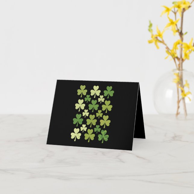 St Patrick's Day Heart Lucky Clover Shamrock  Card (Yellow Flower)