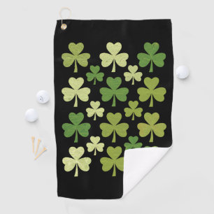 St Patrick's Day Heart Lucky Clover Shamrock Golf Towel