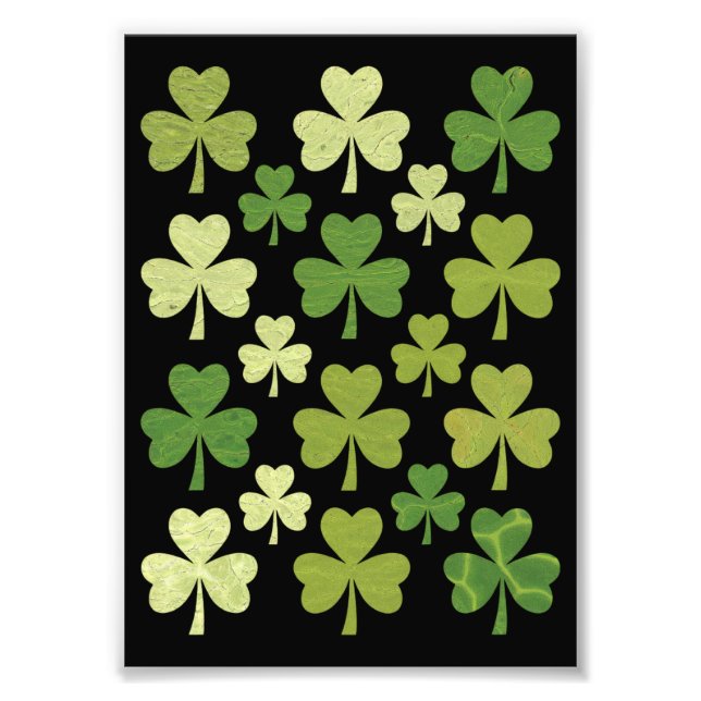 St Patrick's Day Heart Lucky Clover Shamrock  Photo Print (Front)