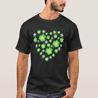 St Patricks day Heart made of c and soccer balls T-Shirt