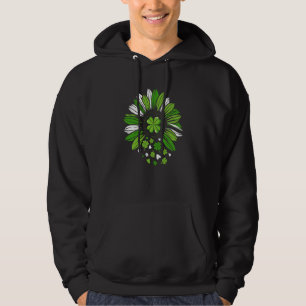 St Patrick's Day Heart Shamrocks Sunflower Lucky I Hoodie