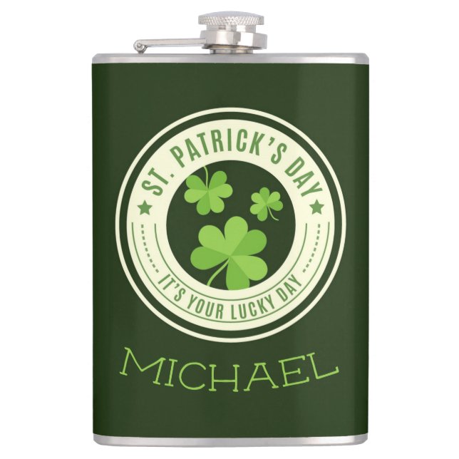 St. Patrick's Day Hip Flask (Front)