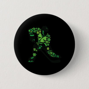 St Patricks Day Hockey Player - Shamrock Spirit Sp 2 Inch Round Button