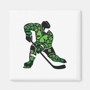 St Patricks Day Hockey Player - Shamrock Spirit Sp Magnet