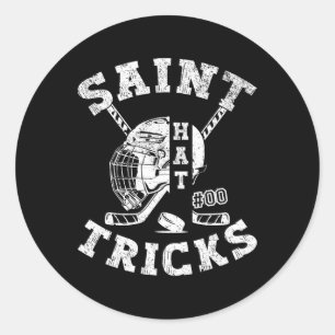 St Patricks Day Hockey Saint Hat Tricks Men Kids B Classic Round Sticker