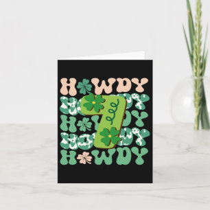 St Patricks Day Howdy Seventh 7th Birthday Western Card