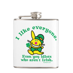 St Patrick's Day I Like Everyone Hip Flask