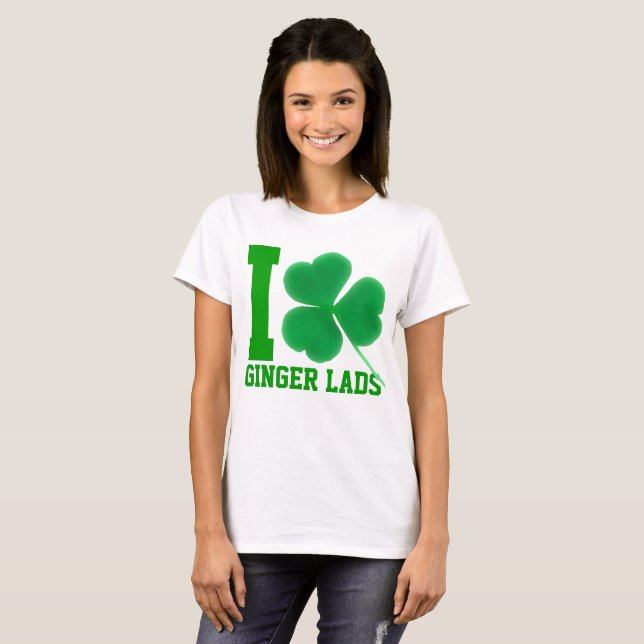 St. Patrick's Day | I Love Irish Ginger Lads T-Shirt (Front Full)