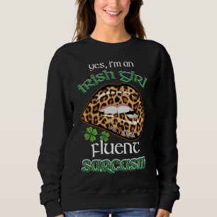 St.Patrick's day I'm An Irish Woman Leopard Plaid Sweatshirt