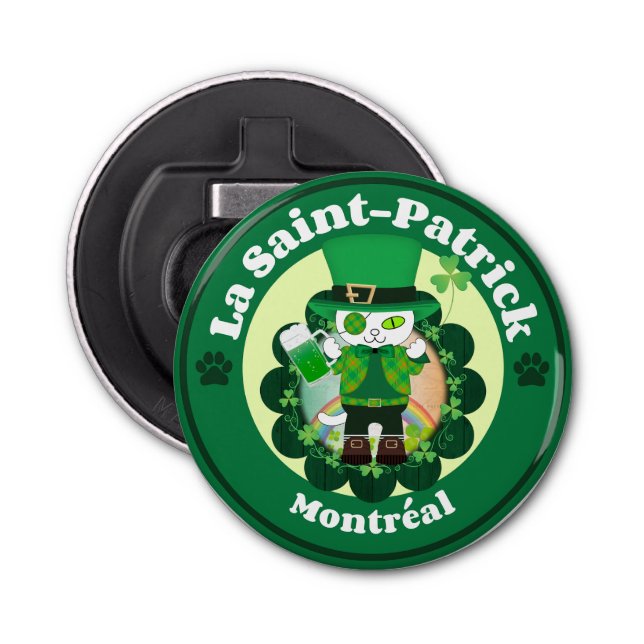St. Patrick's Day in Montreal Bottle Opener (Front)