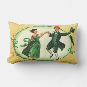 "St. Patrick's Day in the Morning."  Vintage Card Lumbar Pillow