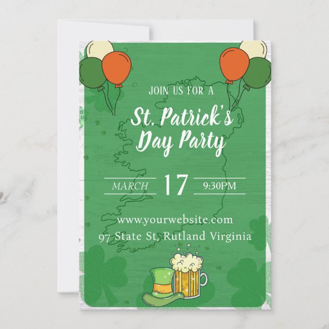 St Patricks Day invitation (Front)