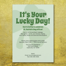 St. Patricks Day - Invitation du jour chanceux