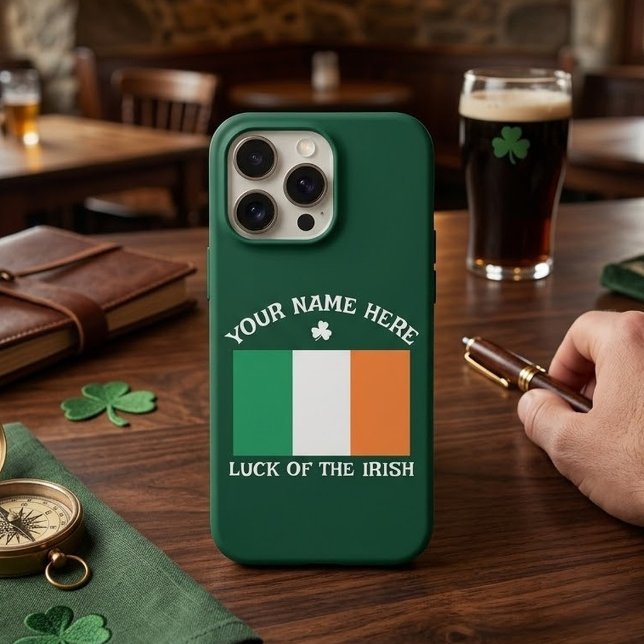 St Patrick's Day Ireland Flag Custom Name Shamrock (Creator Uploaded)