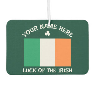 St Patrick's Day Ireland Flag Custom Name Shamrock Air Freshener