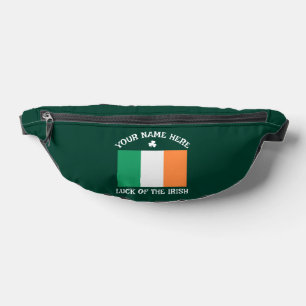 St Patrick's Day Ireland Flag Custom Name Shamrock Fanny Pack