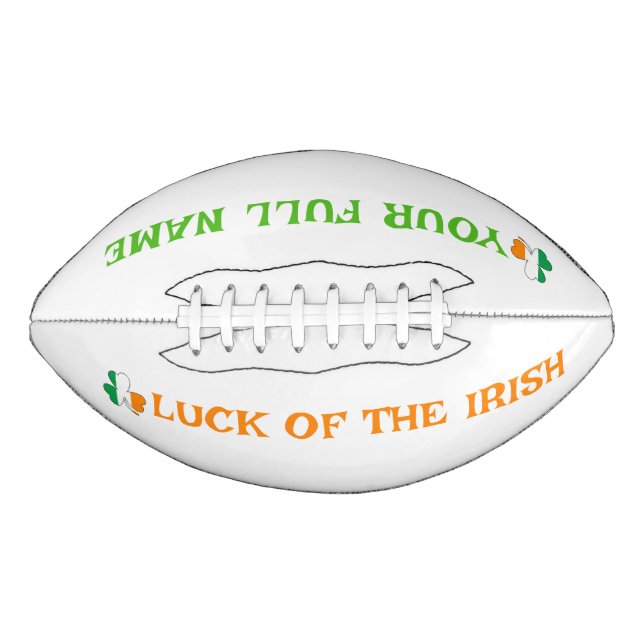 St Patrick's Day Ireland Flag Shamrock Custom Name Football (Front)