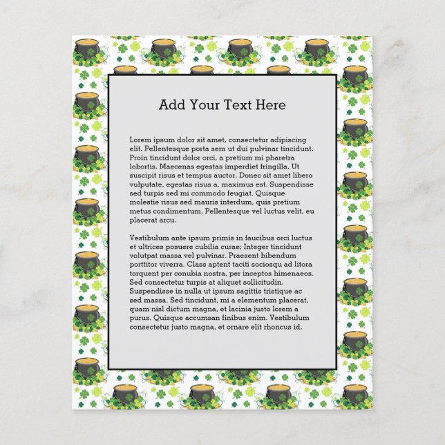 St Patricks Day Ireland Green Clover Leprechaun Flyer (Front)