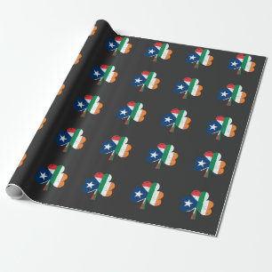 St Patricks Day Ireland Irish Puerto Rican Wrapping Paper
