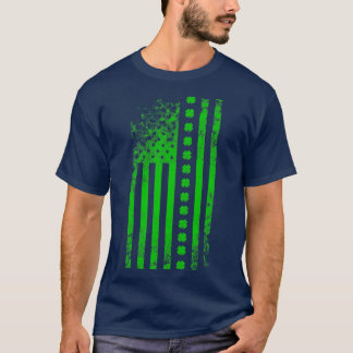 St Patricks Day Irish American Flag Clover T-Shirt