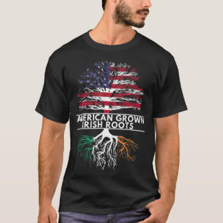St Patricks Day Irish American Flag Grown Roots  G T-Shirt