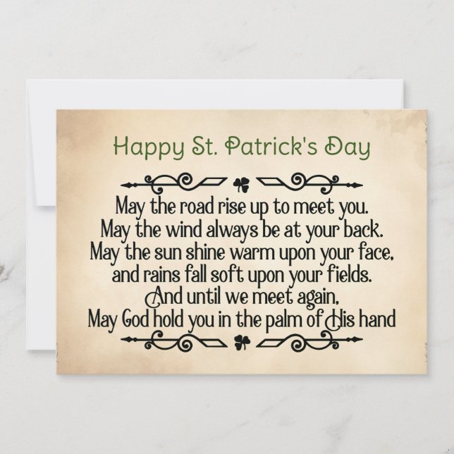 St Patrick's Day Irish Blessing May the Road Holiday Card (Front)