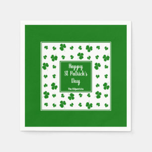 St Patrick's Day Irish Blessings Shamrock Pattern Napkin