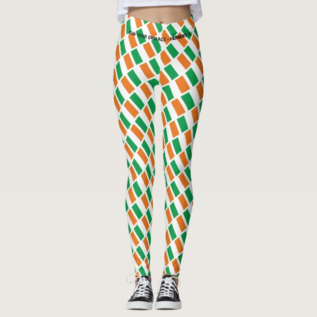St Patrick's Day IRISH Christian RUN YOUR OWN RACE Leggings (Front)