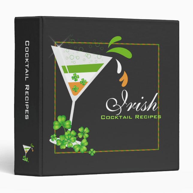 St.Patricks Day Irish Cocktail Recettes Classeur (Devant/Côté)